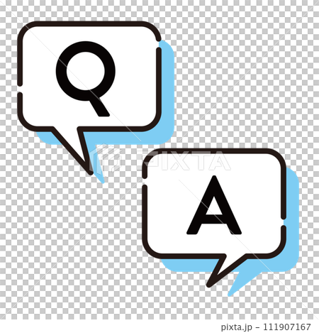 Q&A ふきだし シンプル アイコン Q&A ふきだし シンプル アイコン 111907167