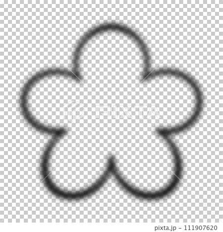 Blurred Black Flower Shape illustration Flower Shape Element Design Aura Flower 111907620