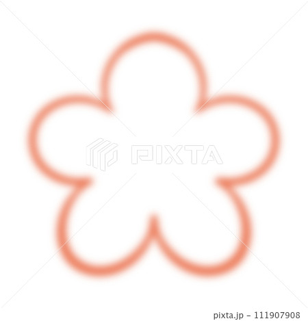Blurred Orange Flower Shape illustration Flower Shape Element Design Aura Flower 111907908