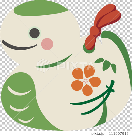 新年賀卡新年賀卡2025土鐘蛇年蛇年新年可愛簡約插畫素材 111907915