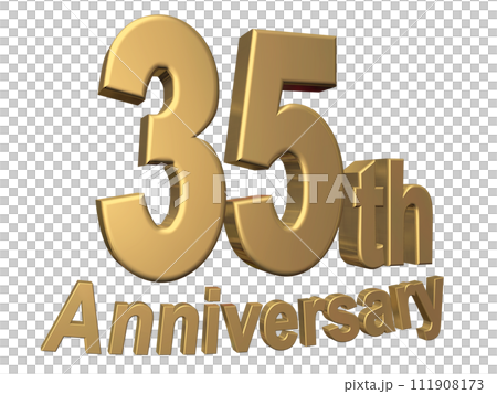 3DCG characters "35th Anniversary/35th anniversary" gold, gold 3DCG characters "35th Anniversary/35th anniversary" gold, gold 111908173