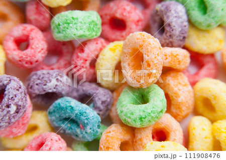 Multicolor cereals with fruit. Multicolor cereals with fruit. 111908476