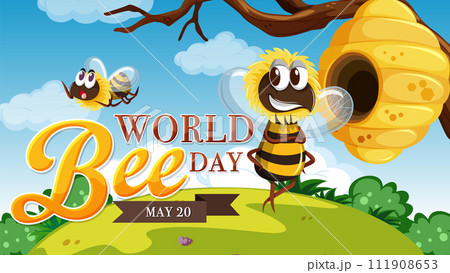 Celebrating World Bee Day Illustration 111908653