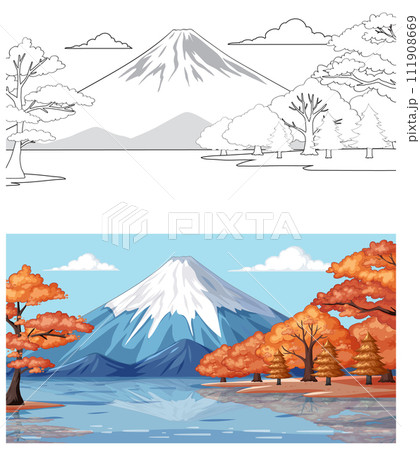 Serene Mountain Lake in Autumn 111908669