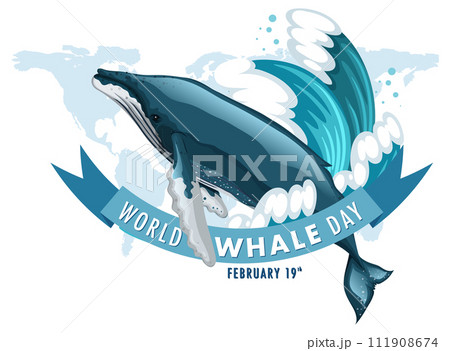 Celebrating World Whale Day Illustration Celebrating World Whale Day Illustration 111908674