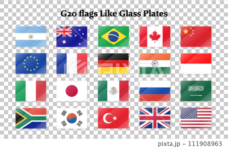 G20サミット参加国の国旗セット(ツヤのあるデザイン) G20サミット参加国の国旗セット(ツヤのあるデザイン) 111908963