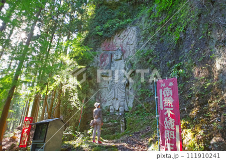 福岡県築上町の山間にある寒田摩崖仏不動明王 111910241