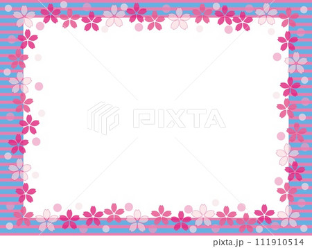 桜　フレーム　ホワイトスペース　ボーダー　ドット 111910514