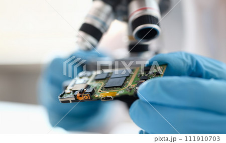 An employee of computer repair service An employee of computer repair service 111910703