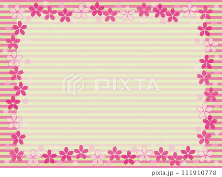 桜　フレーム　ボーダー　ドット 111910778