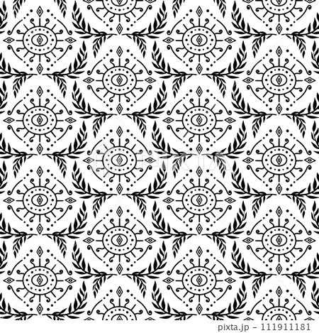Seamless black Damask pattern on a white background 111911181