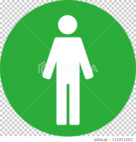 People pictogram upright silhouette circle icon whole body 111911203