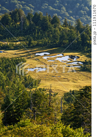 尾瀬・燧ヶ岳への登りから見る初秋の広沢田代 111911670