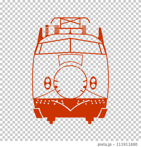0系新幹線 スタンプ風イラスト 赤色系 0系新幹線 スタンプ風イラスト 赤色系 111911880