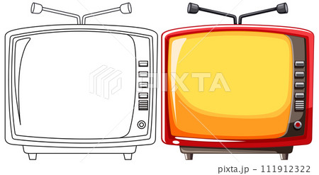 Vintage Television Sets Illustration Vintage Television Sets Illustration 111912322