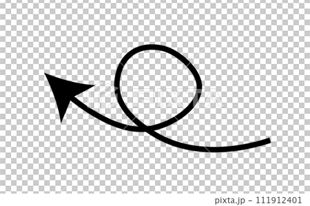 回転した黒い矢印 111912401