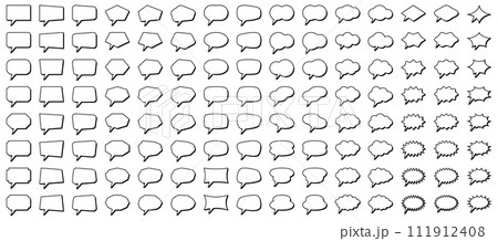 吹き出し、スピーチバブル、フレームのベクターイラストセット 吹き出し、スピーチバブル、フレームのベクターイラストセット 111912408