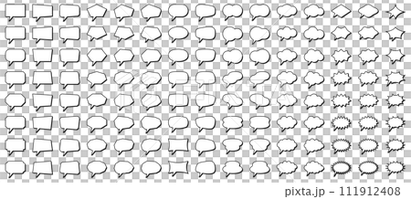 吹き出し、スピーチバブル、フレームのベクターイラストセット 吹き出し、スピーチバブル、フレームのベクターイラストセット 111912408