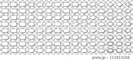 吹き出し、スピーチバブル、フレームのベクターイラストセット 吹き出し、スピーチバブル、フレームのベクターイラストセット 111913208