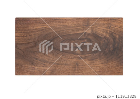Black walnut board oil finished isolated on white background 111913829