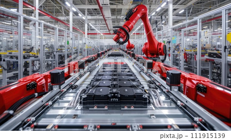 Automation industry robot assembly line in factory. Smart industry 4.0 concept 111915139