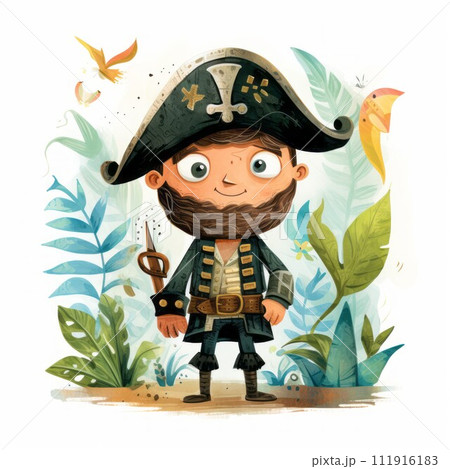 Pirate cartoon character drawing design for student learning Created with Generative AI technology. Pirate cartoon character drawing design for student learning Created with Generative AI technology. 111916183