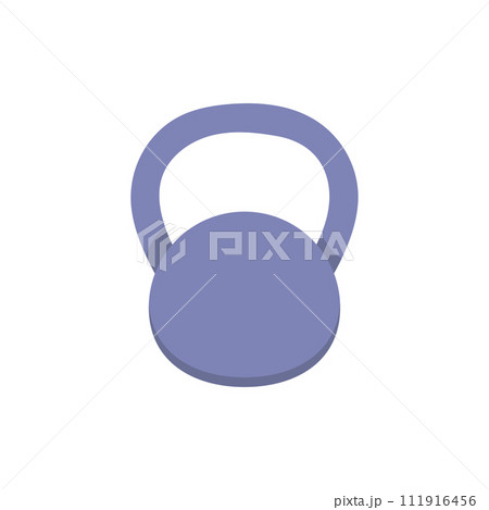 Kettlebell for sports, blue gray kettlebell for weight loss. vector illustration 111916456
