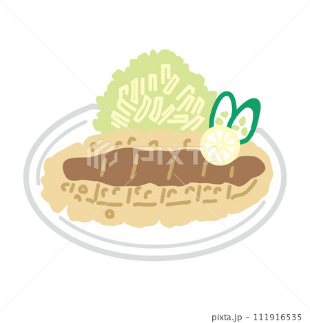 豚カツのイラスト（カラー） 111916535