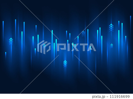 Big data technology background, rising data lines It represents the transmission of a huge amount of data into the digital technology system. Vector illustration 111916699