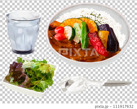 Vegetable curry (salad set) 111917632
