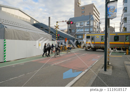 工事中の稲田堤駅 工事中の稲田堤駅 111918517
