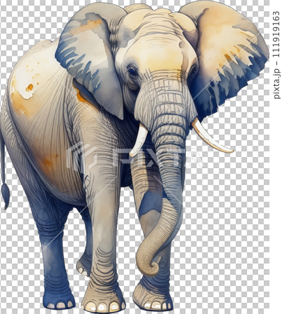 Watercolor animal elephant, created with generative AI 111919163