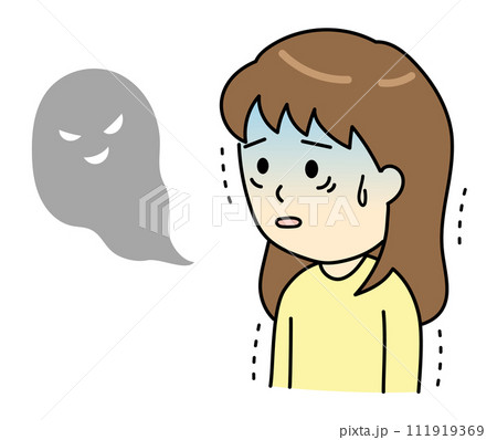 幻視で震える顔色が悪い若い女性 幻視で震える顔色が悪い若い女性 111919369