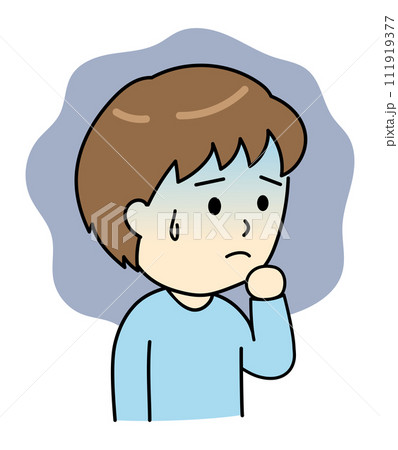 不安で青ざめた顔の若い男性 111919377