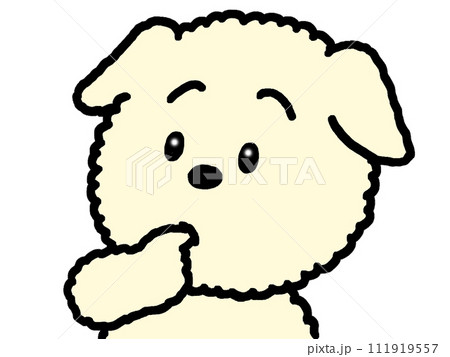 指をくわえる犬 111919557