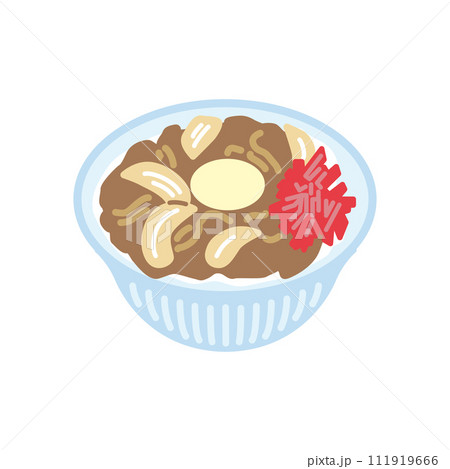 牛丼のイラスト（カラー） 111919666