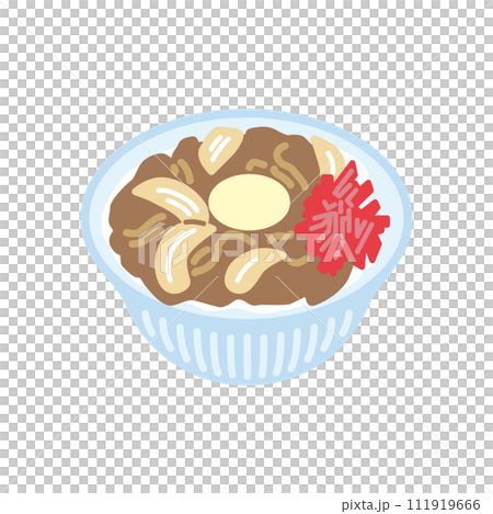 牛丼のイラスト（カラー） 111919666