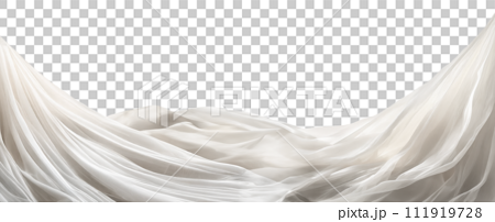 白いシフォンみたいな生地の壁紙　背景透明　「AI生成画像」 111919728