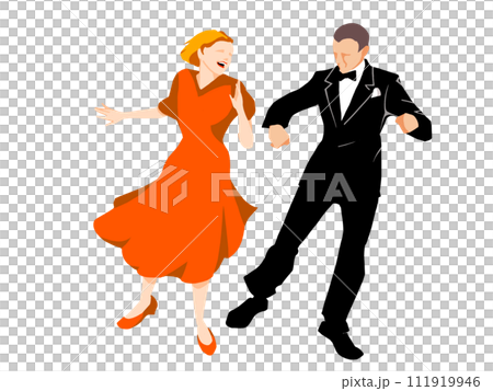 タップダンスをする男女のペア 111919946