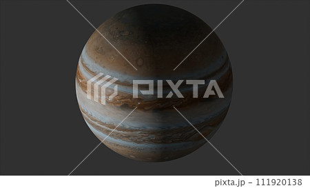 Planet Jupiter on a gray background Planet Jupiter on a gray background 111920138