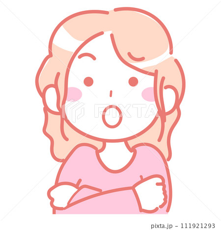 首を傾げて悩んでいる女性　困っている3-5 111921293