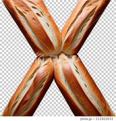 Bread typography text design uppercase alphabet X 111922631