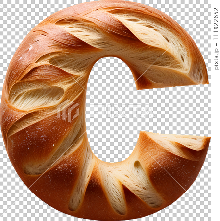 Bread typography text design lowercase alphabet c 111922652
