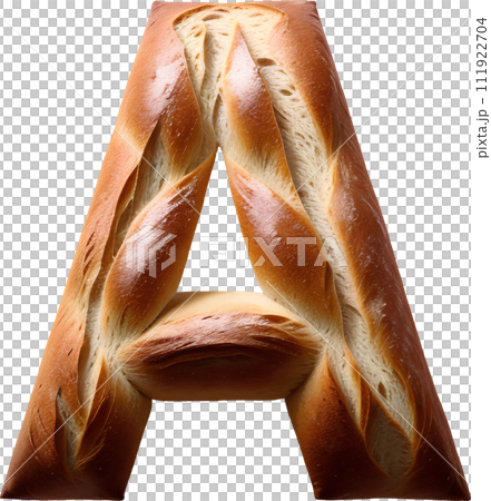 Bread typography text design uppercase alphabet A 111922704