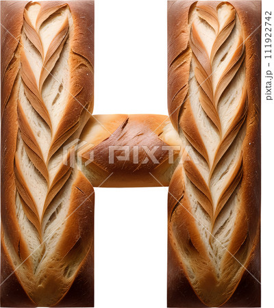 Bread typography text design uppercase alphabet H 111922742