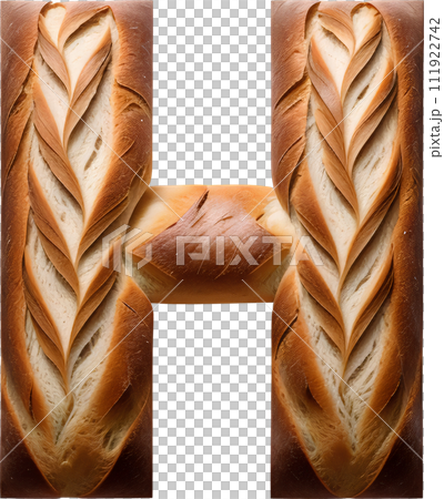 Bread typography text design uppercase alphabet H 111922742