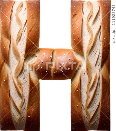 Bread typography text design uppercase alphabet H 111922743