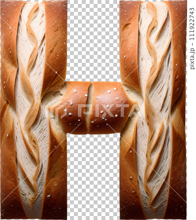 Bread typography text design uppercase alphabet H 111922743