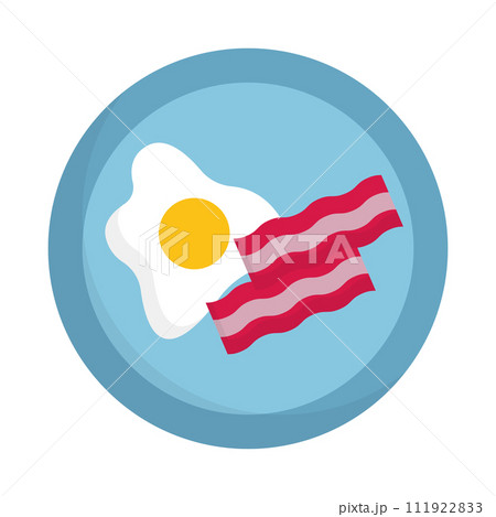 目玉焼きとベーコンのアイコン。朝食のアイコン。ベクター。 111922833