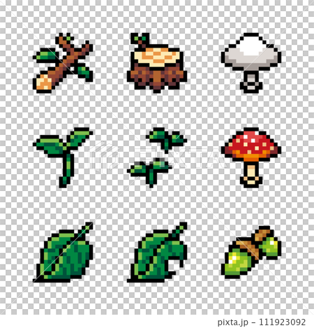 Spring and summer forest pixel art 111923092